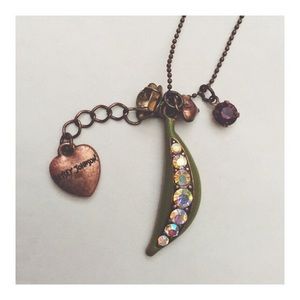 Betsey Johnson Pea Pod Charm Necklace
